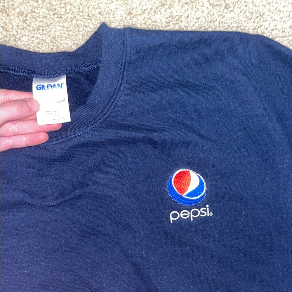 Gildan Navy PEPSI LOGO Crewneck